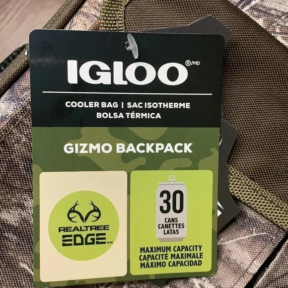 Igloo 30 Can Gizmo Backpack Cooler RealTree Insulated New - Picture 5 of 13